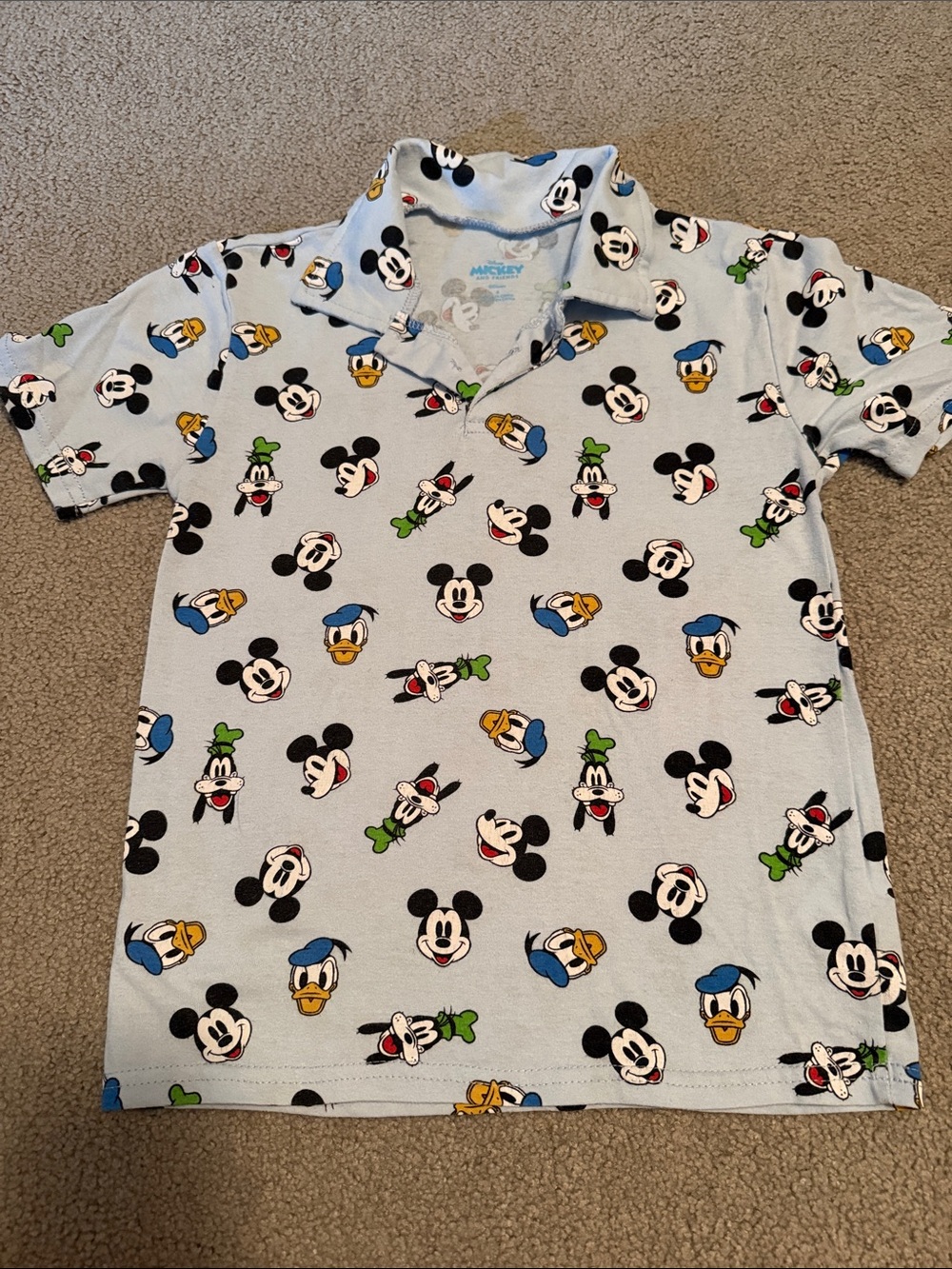 Disney Light Blue Mickey & Friends Short Sleeve Polo